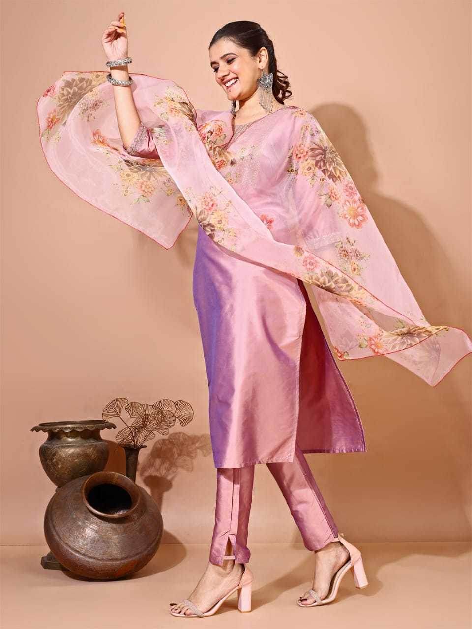 Silk Embroidered Kurti - MYLUXURY LANE ENTERPRISE